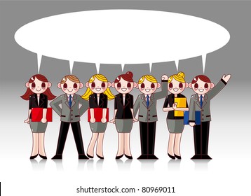 cartoon office worker speech card