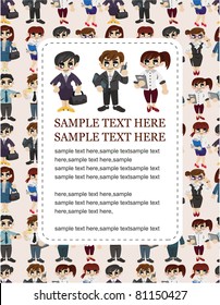 cartoon office worker speech card