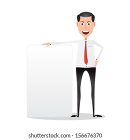cartoon office worker in various poses for use in advertising