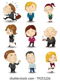cartoon office workers icon