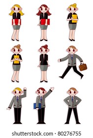 cartoon office workers icon