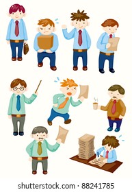 cartoon office workers icons