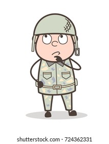 Cartoon Officer Making a Plan Vector Illustration