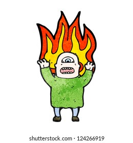 cartoon ogre on fire