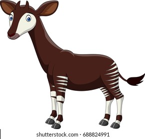 Cartoon okapi isolated on white background