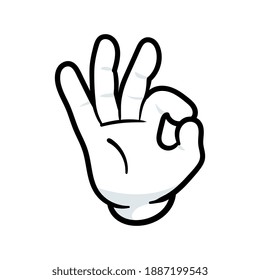 Cartoon Okay Hand Sign Illustration