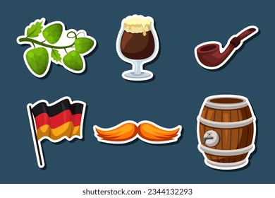 Colección de juego de etiquetas Oktoberfest de caricatura