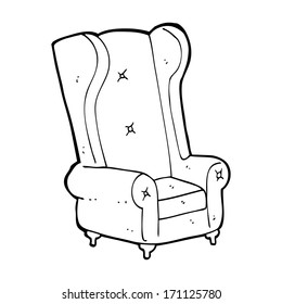 sillón antiguo de dibujos animados