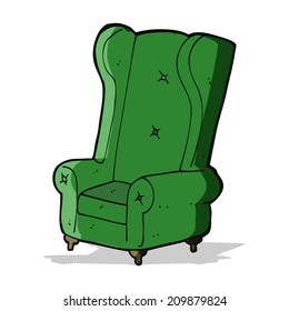 cartoon old armchair