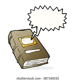 cartoon old book with speech bubble