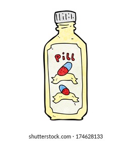 Cartoon alte Flasche Pillen
