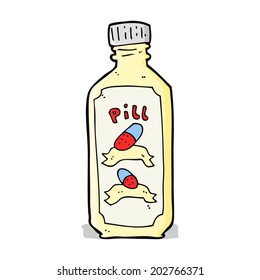 cartoon old bottle of pills
