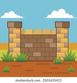 Una caricatura de una antigua puerta del castillo
