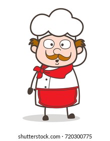 Cartoon Old Chef Hushed Face