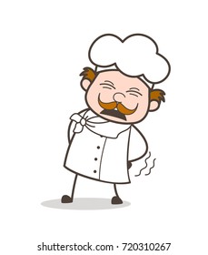 Cartoon Old Chef Persevering Face
