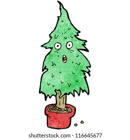 cartoon old christmas tree