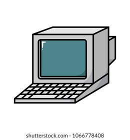 Cartoon Old Computer