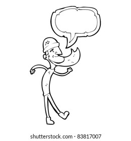 cartoon old dancing man with beard
