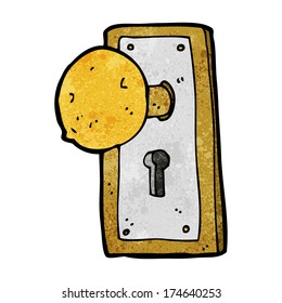 cartoon old door knob