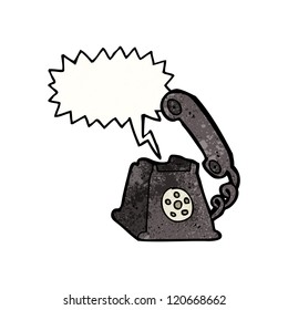 tira cómica de llamada telefónica de estilo antiguo