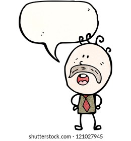 cartoon old father with speech bubble
