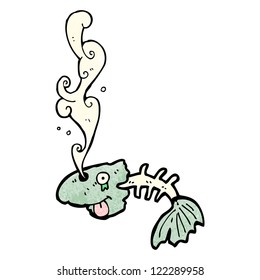 cartoon old fish bones