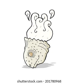 caricatura de cabeza de pez viejo