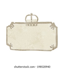 caricatura de un cartel de marco antiguo