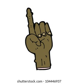 cartoon old gnarled hand pointing