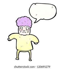 cartoon old lady with speech bubble