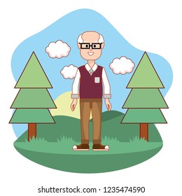 Cartoon old man design