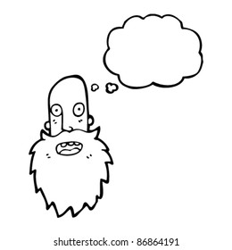 cartoon old man face with beard