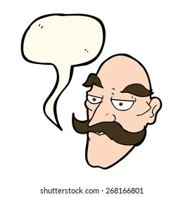 cartoon old man face with speech bubble