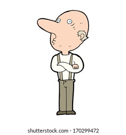 caricatura de un anciano con los brazos doblados
