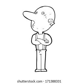 cartoon old man with folded arms