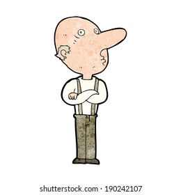 cartoon old man with folded arms