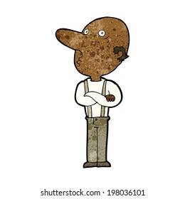 cartoon old man with folded arms