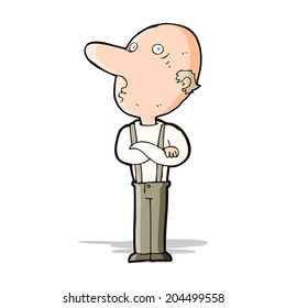 cartoon old man with folded arms
