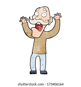 Cartoon Old Man Getting Fright Stock Illustration 170462216