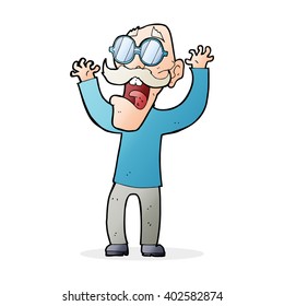 cartoon old man in glasses