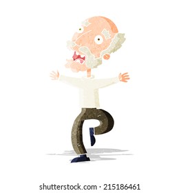 cartoon old man having a fright