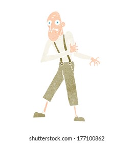 Cartoon alter Mann mit Herzinfarkt