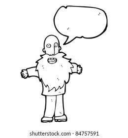 cartoon old man with huge beard talking