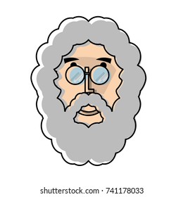 cartoon old man icon
