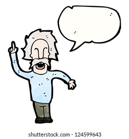 cartoon old man with idea
