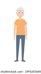 Cartoon-alter Mann mit Schnurrbart