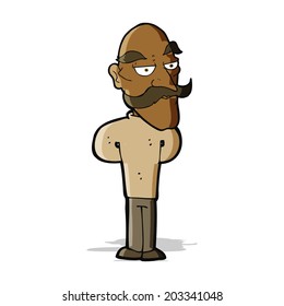 Cartoon-alter Mann mit Schnurrbart