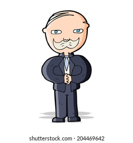 caricatura de un anciano con bigote