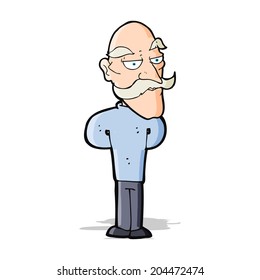 cartoon old man with mustache