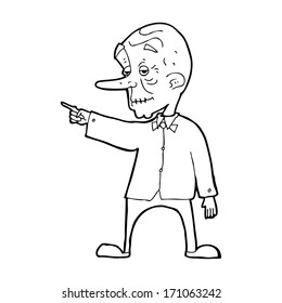 cartoon old man pointing